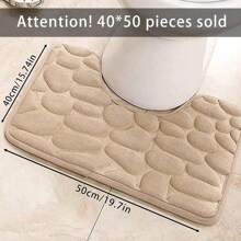 Pebble Bathroom Toilet Anti-Slip And Moisture-Proof Three-Piece Set-3pcs. Single U-Shaped Mat 40*50-1pc Home Bathroom Decor Bath Rug Floor Carpet Outdoor Rug Door Mat Fall Decor Bathroom Accessories Back To School