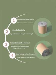 Invisible Bust Lifter Tape For Women With Big Bust, Thin Lifting Adhesive Tape, One-Time Nipple Covers, Prevent Wardrobe Malfunction And Show-Through - Apricot - View 6