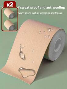 Invisible Bust Lifter Tape For Women With Big Bust, Thin Lifting Adhesive Tape, One-Time Nipple Covers, Prevent Wardrobe Malfunction And Show-Through - Apricot - View 2