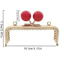 1pc 8.5cm/10.5cm Square Light Gold Handbag Frame With Kissing Lock Keychain Charms - Black - View 4