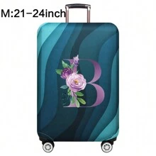 Capas de bagagem, capas de porta-malas, capas contra poeira, 18-32 polegadas, protetor, resistente a arranhões, impressão de corpo inteiro, mala de viagem, capa protetora lavável, acessórios de viagem, suprimentos de bagagem, moda, flor roxa, bolsa para escola, acessórios escolares, material escolar