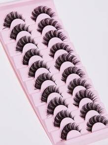 20 piezas/paquete de pestañas postizas suaves, largas, rizadas, gruesas, respetuosas con la piel, no irritantes, reutilizables, adecuadas para extensiones de pestañas,pestañas pestans extensiones de pestañas - Negro - Ver 3