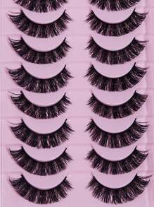 20 piezas/paquete de pestañas postizas suaves, largas, rizadas, gruesas, respetuosas con la piel, no irritantes, reutilizables, adecuadas para extensiones de pestañas,pestañas pestans extensiones de pestañas - Negro - Ver 2