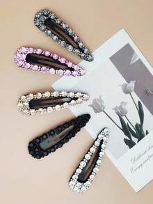 5 件装水钻装饰发夹，适合日常休闲外出佩戴，皇家 - 彩色 - 查看 5