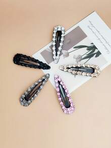 5 件装水钻装饰发夹，适合日常休闲外出佩戴，皇家 - 彩色 - 查看 7