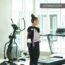 抽绳运动包防水健身包大号运动背包带水瓶网袋男女游泳运动学校旅行 - 彩色 - 查看 6