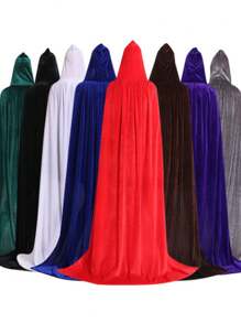 1 chiếc áo choàng nhung trùm đầu phù thủy ma cà rồng quỷ trang phục hóa trang Halloween sân khấu tiệc cosplay đạo cụ - nhiều màu - Xem 11