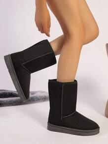Botas altas para mujer, perfectas para viajar, cálidas y con pelo para el invierno - Negro - Ver 1