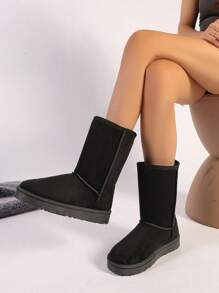 Botas altas para mujer, perfectas para viajar, cálidas y con pelo para el invierno - Negro - Ver 3