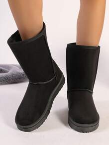 Botas altas para mujer, perfectas para viajar, cálidas y con pelo para el invierno - Negro - Ver 4