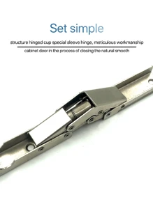 2 件/4 件/10 件免钻折叠式橱柜门铰链，橱柜门铰链，90 至 180 度旋转隐藏式支撑铰链，冷轧钢 - 銀色 - 查看 10