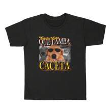 Every Dog That Licks Its Own  T-Shirt Meme Printed T-Shirt Streewear Unisex 100% Cotton - 黑色 - 查看 3
