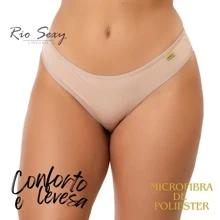 Kit 5 Comfort Panties, Basic Thong, Kit In The Same Color, Polyester Microfiber Panties Direct From The Factory. - 米色 - 查看 2