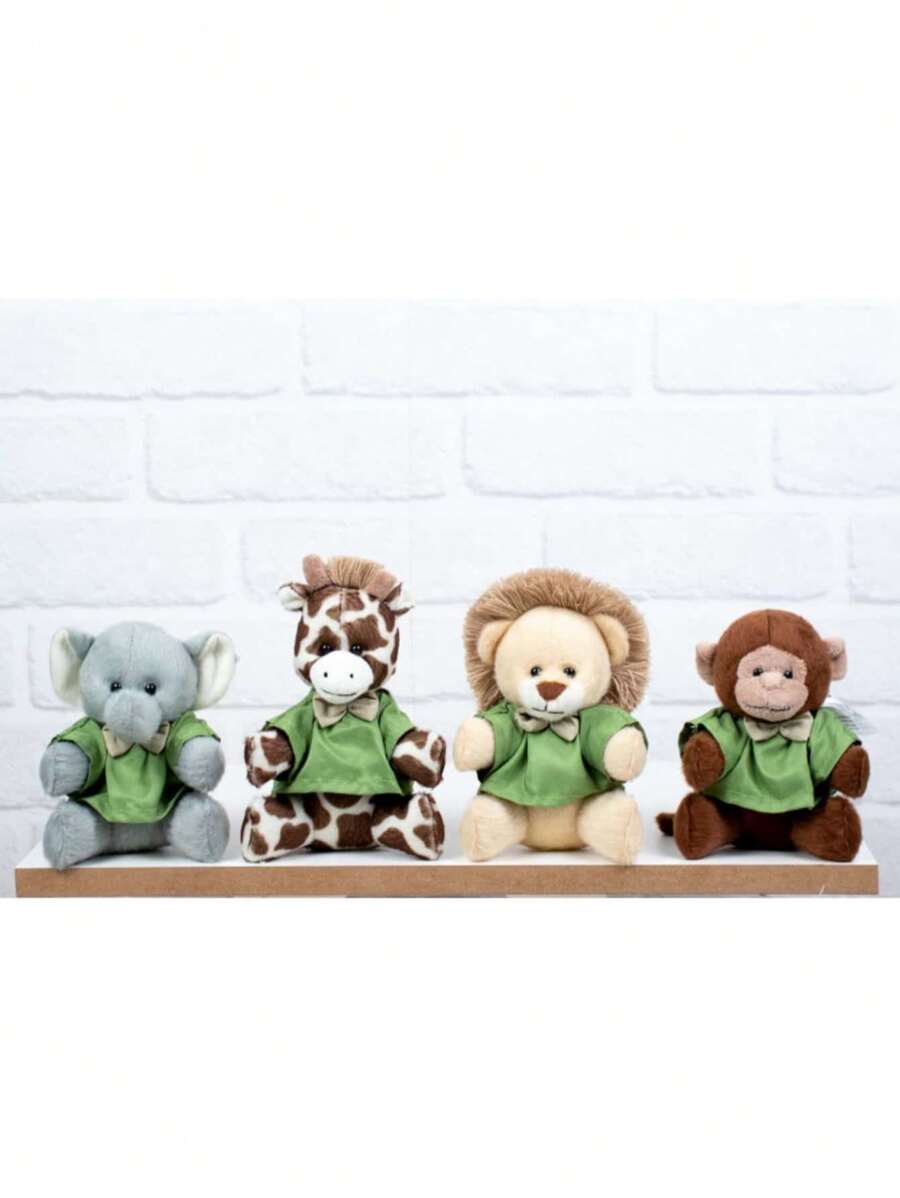 Mini Lion, Elephant, Monkey And Giraffe 12 Cm - 4 Pieces - 綠色 - 查看 1