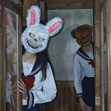 1pc Halloween Horror Animal Mask, Violent Rabbit Terror Bear Cosplay Prop, Masquerade Costume Mask - Multicolor - View 1