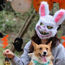 1pc Halloween Horror Animal Mask, Violent Rabbit Terror Bear Cosplay Prop, Masquerade Costume Mask - Multicolor - View 4
