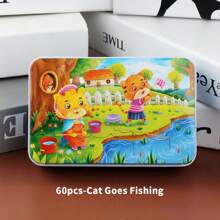 1 Box/60 Small Puzzle Pieces, Educational Early Education Toys, Small Puzzle Metal Boxes For Children's Intellectual Development, Wooden Puzzle Games With Puzzle Boards, Themed Puzzle Wooden Toys, Gifts For Boys And Girls In Kindergartens,Puzzle,Puzzles,Games - 60-piece Small Puzzle - View 21