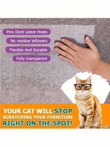 PVC Clear Anti-Scratch Protector, Matte Removable Anti-Scratch Sofa Sticker, Durable Furniture Sofa Protector, Cat Scratching Post, Cat Supplies - Multicolor - View 12