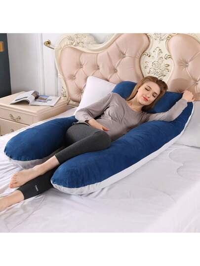 1pc Shaped Crystal Fluwelen Pregnancy Pillow, Body Relaxation Bedding, Home view 4