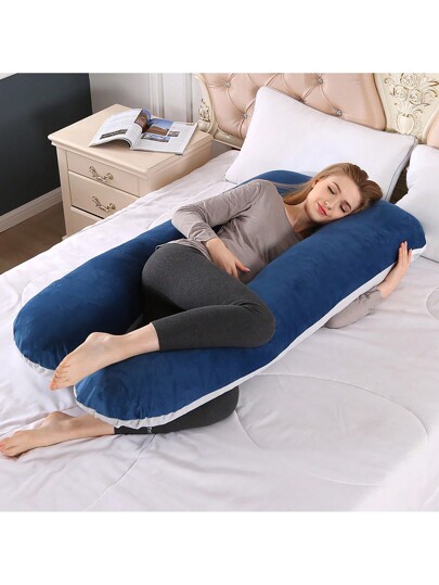 1pc Shaped Crystal Fluwelen Pregnancy Pillow, Body Relaxation Bedding, Home