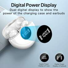 Wireless Earbuds,Bluetooth Headphones 5.3 With LED Power Display Charging Case 48Hrs Playtime HiFi Stereo Earphones,In-Ear Built-In Mic For IPhone Android Cell Phone HD Call,Ear Buds Earhooks For Workout ﻿ For Apple IPhone, IPad, Laptops, Gifts For Family, Friends, Kids, Hallowoon, Fall - White - View 2