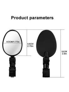 1pc Bicycle Rearview Mirror, 360 Degree Adjustable Rotating Handlebar Mirror, Wide Bicycle Accessory, Cycling Rearview Mirror - Black - View 5