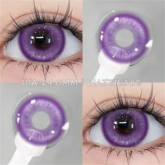  Eyeshare 1 par Halloween Cosplay Färgade Kontaktlinser Rosa Ögonkontakter Anime Röda Linser Lila Linser Skönhet Smink Ögonlins Halloween Kostym Cosplay