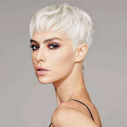 Short Blonde Wigs For White Women Pixie Cut Layered Short Hair Wigs For Women Synthetic Hair Daily Use Cosplay
