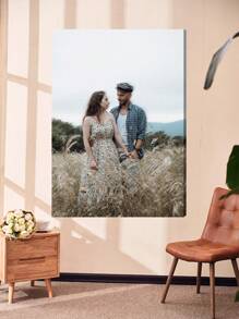 1 pièce Affiche sur canevas photo personnalisée avec cadre en bois DIY ou sans cadre, impression personnalisée de votre photo sur canevas, décoration murale à accrocher, cadeau pour les couples, anniversaires pour petite amie, petit ami, épouse, mari, mère, père, anniversaire, remise des diplômes, Slow Summer Living
