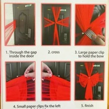 Large Red Christmas Bowknot Decor Set - Includes 60x80cm Layered Bowknot With Sequins And 75x750cm Organza Fabric Trim, Christmas/Halloween Wreath, Door Curtain. Comes With 6 Pins To Easily Attach Bow To Organza Trim,Christmas - Multicolor - View 9