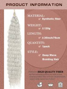 Deep Curly Hair Extensions Ocean Wave Crochet Hair Extensions Deep Wave Crochet Hair Extensions 1Pack 30Inch Synthetic Twist Ripple Curly Braiding Hair For Women - Gray Highlight - View 5