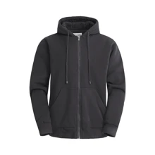 Victory Outfitters Heavyweight Sherpa Lined Fleece Hoodie Sweatshirts For Men Winter Zip Up Plus Size Jacket - Charcoal - View 1