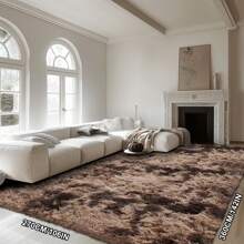 Soft Shag Area Rugs For Living Room, Fluffy Shaggy Rugs For Bedroom, Luxury Modern Plush Carpet For Dorm, Apartment, Indoor Home Decor, Upgrade Non-Slip Cozy Accent Rug For Floor Protection And Style, Room Decor. - Tie Dye-Cà phê - Xem 7