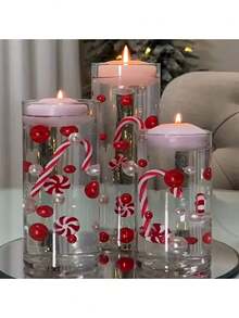 1 包/54 件红白珍珠花瓶填充物适用于节日餐桌装饰 - 非常适合婚礼、圣诞节、生日等！ - 彩色 - 查看 3