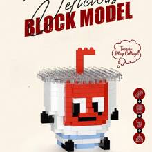 Juguetes de bloques de construcción de comida adorables, manualidades DIY, regalo ideal para amigos, cumpleaños, arte de escritorio, ¡obra de arte increíble! Regalo de vuelta a la escuela / nueva escuela, decoración de habitación, regalos navideños Bloques de color Bloques de color