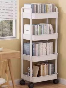 1pc Household Floor To Floor Multi Story Small Cart Storage Rack,Loadable Moveable Equipped With Pulleys  ,Suitable For Multiple Scenarios Such As Living Room, Bathroom, Kitchen, Bedroom, Study, Etc Suitable For Family Use - Multicolor - View 7