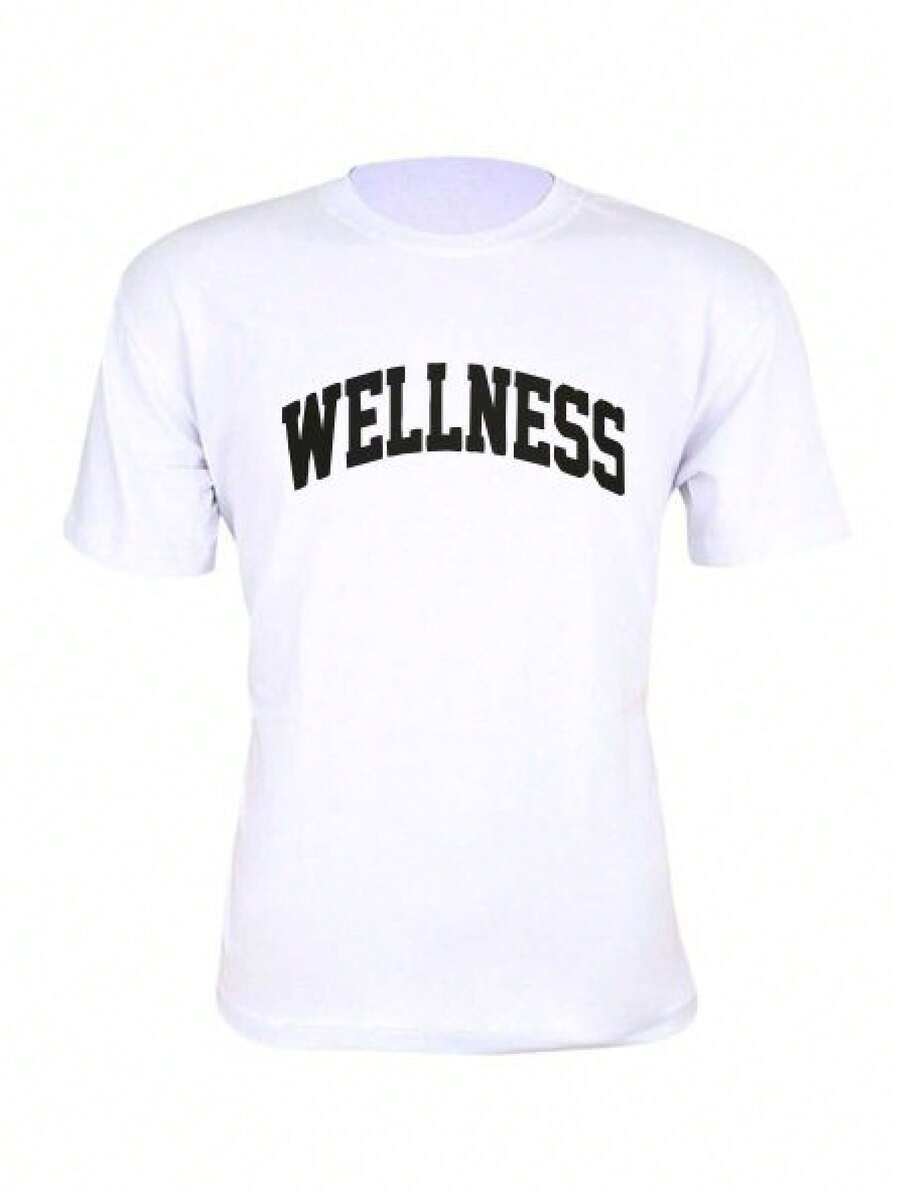 Basic Wellness Print Shirt Unisex Short Sleeve - 白色 - 查看 1