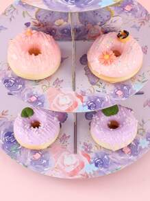 1个三层紫色蝴蝶主题纸杯蛋糕架，生日派对装饰，纸板纸杯蛋糕托架，纸杯蛋糕塔，生日派对用品，蝴蝶主题派对餐桌装饰，性别揭晓派对纸杯蛋糕展示架，圣诞节 - 紫色蝴蝶 - 查看 8