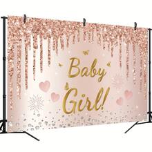 1pc Rose Gold Pink Backdrop, Sweet Party Photography Background Decor - Multicolor - View 3