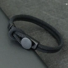 51Luckind Men Rope Bracelet Hand Leisure Accessories 4mm Cord Bracelet Gift For Husband Boyfriend Cool Biker Matching Bracelet - Men's Personalized Bracelet - View 4