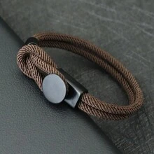 51Luckind Men Rope Bracelet Hand Leisure Accessories 4mm Cord Bracelet Gift For Husband Boyfriend Cool Biker Matching Bracelet - Men's Personalized Bracelet - View 3