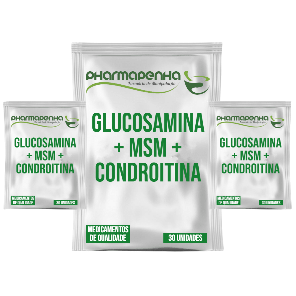 3un Glucosamina + Condroitina + Msm 30 Sachês Sabor Laranja cada