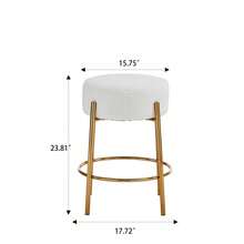 HomyGoods Furniture, 24" Tall, Round Bar Stools, Set Of 2 - Contemporary Upholstered Dining Stools For Kitchens, Coffee Shops And Bar Stores - Includes Sturdy Hardware Support Legs Kitchen Barstools