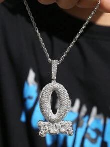 1pc Copper Alphabet Letter Necklace For Men Daily Wear, Party - Pendant Necklace - View 6