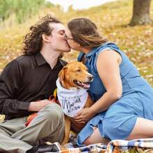 Khăn quàng cổ cho chó trắng "My Humans Are Getting Married" (Con người của tôi sắp kết hôn) - Quà tặng cá nhân hóa cho chó con, mèo, lễ đính hôn, tiệc cưới, tiệc cô dâu, phụ kiện chụp ảnh, Giáng sinh, phong cách, đáng yêu, chất lượng cao, tùy chỉnh, cá nhân hóa, độc đáo - Món quà lý tưởng cho bạn trai, bạn gái, bố, mẹ, gia đình, bạn bè, con trai, con gái, học sinh, kỷ niệm, sinh nhật, trường học, văn phòng, nhà, đêm tiệc, đồ thủ công cưới tùy chỉnh, làm mới nhà cửa, lịch lễ hội, tình yêu vĩnh cửu - trắng - Xem 3