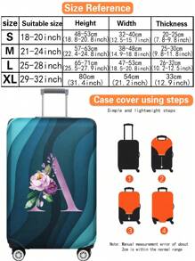 Capas de bagagem, capas de porta-malas, capas contra poeira, 18-32 polegadas, protetor, resistente a arranhões, impressão de corpo inteiro, mala de viagem, capa protetora lavável, acessórios de viagem, suprimentos de bagagem, moda, flor roxa, bolsa para escola, acessórios escolares, material escolar