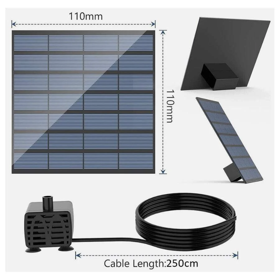 1.5W Solar Springbrunnen Fontäne Solarpumpe Gartenbrunnen Teichpumpe