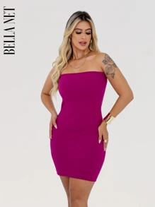 BELLA  NET Women Short Dresses - 鏽棕色 - 查看 4