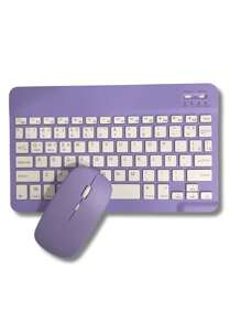 Wireless Bluetooth Keyboard And Mouse Set Kit Rechargeable Wireless Colorful - 藍色 - 查看 7