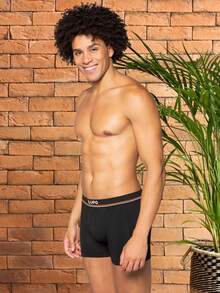 Kit 2 Lupo Men's Boxer Briefs Original Microfiber Box - 酒紅色 - 查看 3